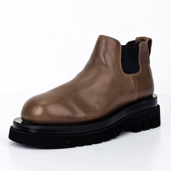 StudioLee Selection Women Green Leather Platform Chelsea Boots 7US EUR37 - Picture 5 of 9